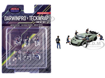 DarwinPro x Teckwrap Crew 6 piece Diecast Figure Set (6 Figures) Limited Edition for 1/64 Scale Models by American Diorama