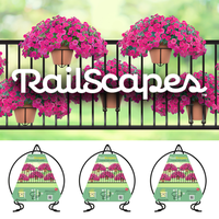 3pk RailScapes Vertical Railing Floating Plant Hangers