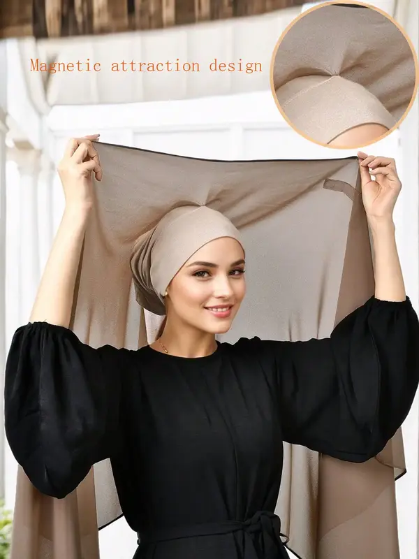 Magnetic Headscarf for Women, Ultra Soft & Elastic Muslim Hijab, Perfect for Daily Use & Special Occasions, One Size Fits All