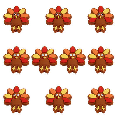 10Pcs Thanksgiving Day Food Grade Eco-Friendly Silicone Focal Beads