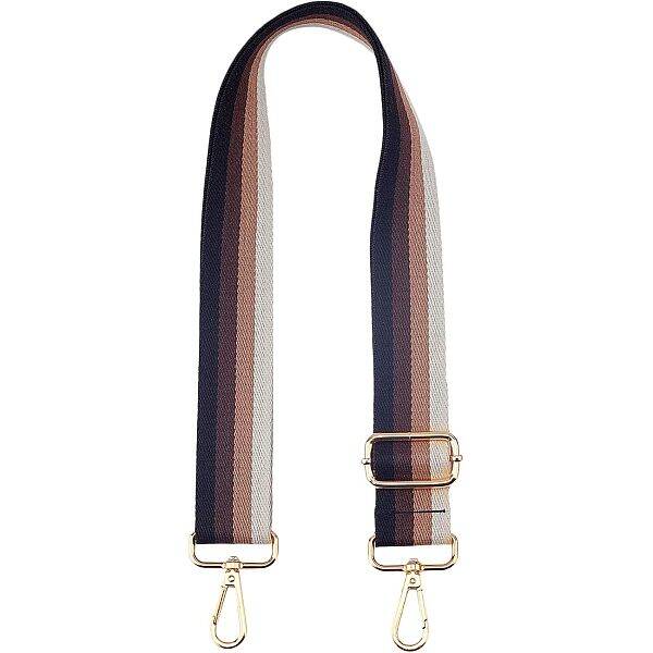 SUPERFINDINGS Wide Shoulder Strap Stripe Pattern Adjustable Canvas Bag Strap YellowGold Colorful for Crossbody Canvas Bag Han...