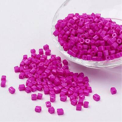 Cube Opaque Colours Glass Seed Beads