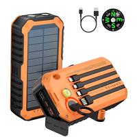 Solar Charger Power Bank 40000mAh Built in 4 Cables and Hand Crank, Portable Charger 22.5W Fast Charger 6 Outputs & 4 Inputs ...