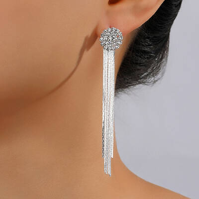 Chic Alloy Tassel Stud Earrings for Women