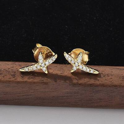 925 Sterling Silver Clear Cubic Zirconia Stud Earrings