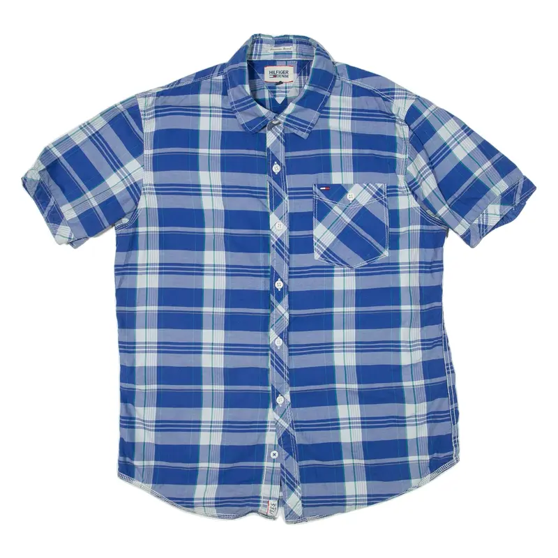 TOMMY HILFIGER Mens Shirt Blue Check L