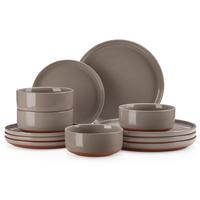 MALACASA Dinnerware Sets, 12/16/18/24 Pieces Modern Ceramic Plates and Bowls Set for 4/6/8 Kitchen Dinner Set Stoneware Table...