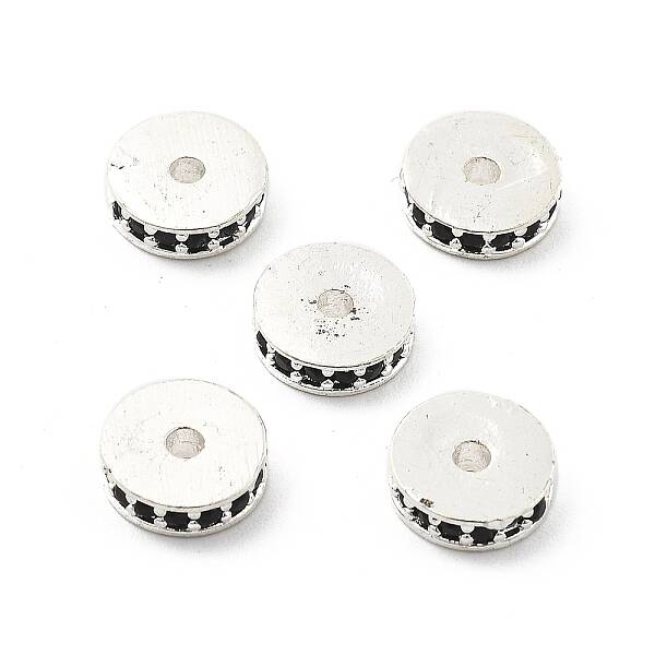 Brass Micro Pave Cubic Zirconia Beads
