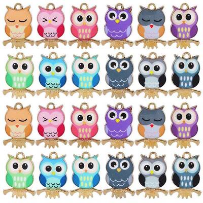 36Pcs 12 Colors Alloy Enamel Pendants