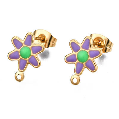 304 Stainless Steel Enamel Stud Earring Findings