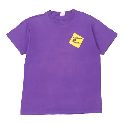 Single Stitch. Madison Art Center.  Fruit Of The Loom Graphic T-Shirt - XL Purple Cotton