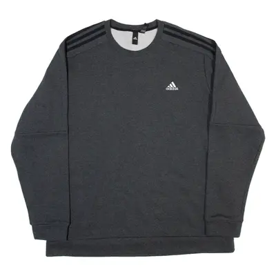 ADIDAS Mens Sweatshirt Grey Crew Neck 2XL