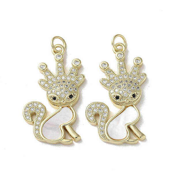 Brass Micro Pave Cubic Zirconia Pendants