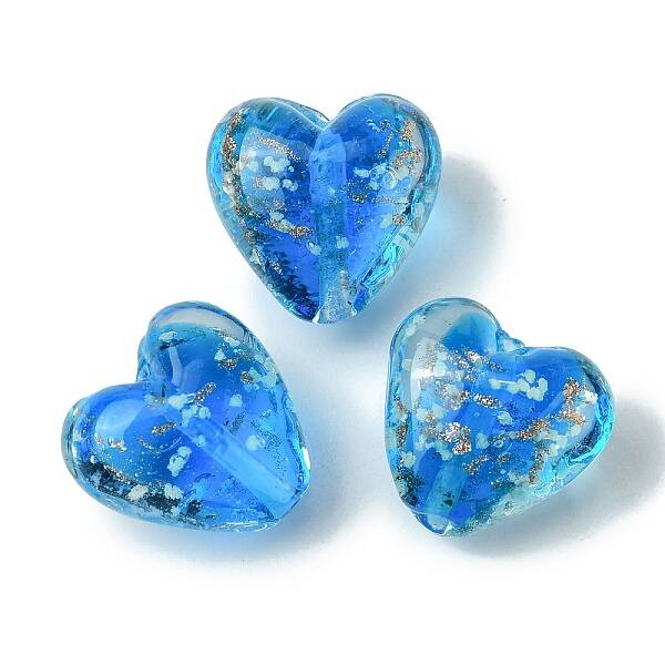 Luminous Handmade Gold Sand Lampwork Beads