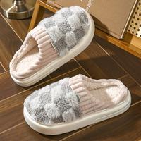 Cotton slippers for women, anti slip cashmere for warmth, monthly slippers for indoor home, cute and fluffy cotton mop walkin...