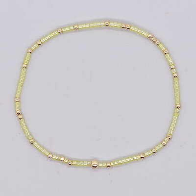 Bohemian Style Rainbow Glass & Brass Beaded Handmade Fashion Women's Bracelet