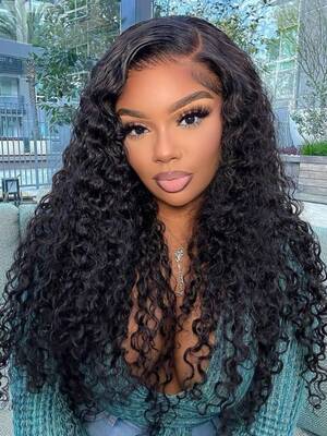 Nadula 7x5 Natural Black Defined Deep Wave Soft Wet & Wavy Look for Black Women Put On And Go Glueless Human Hair Wig