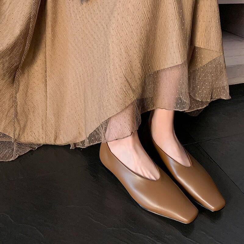 CHIKO Royalty Square Toe Block Heels Pumps Shoes