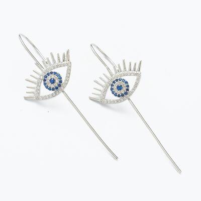 Brass Micro Pave Cubic Zirconia Ear Wrap Crawler Hook Earrings