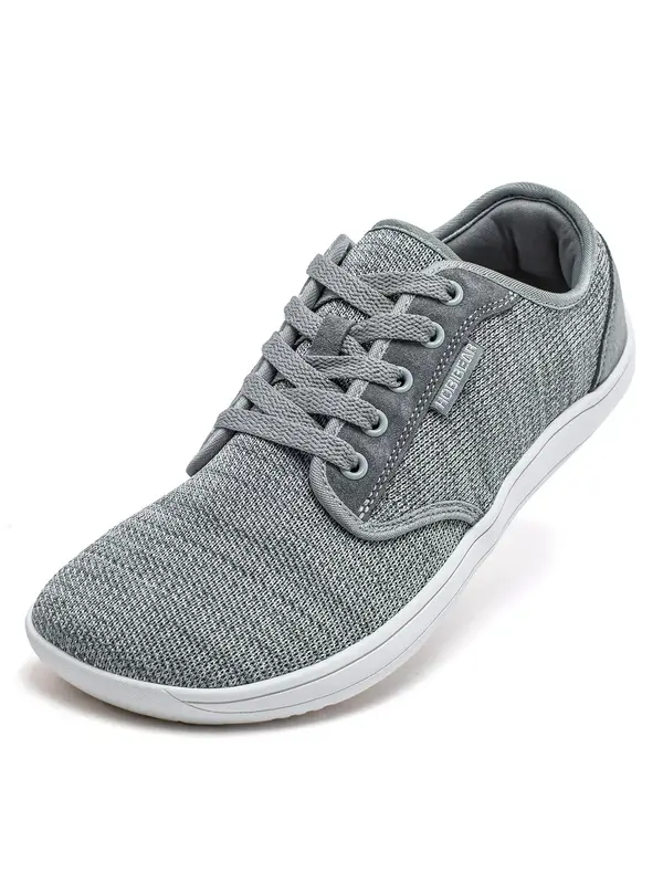HOBIBEAR Mens Minimalist Barefoot Canvas Shoes Zero Drop Sole Wide Width Fashion Sneakers