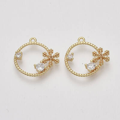 Brass Micro Pave Cubic Zirconia Pendants