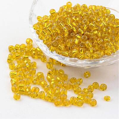 6/0 Round Silver Lined Round Hole Glass Seed Beads