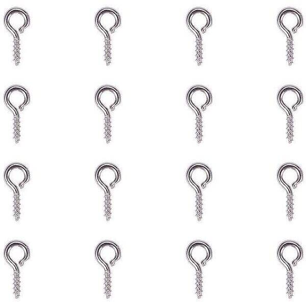 About 500 Pcs Iron Screw Eye Pin Bail Peg for Half-drilled Beads for Jewelry Making