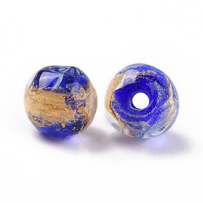 Handmade Gold Foil Glass Beads