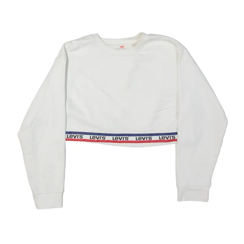 LEVI'S Cropped Sweatshirt White Womens XS