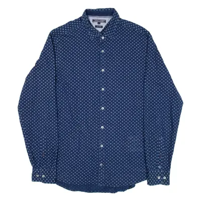 TOMMY HILFIGER Mens Shirt Blue Long Sleeve XL