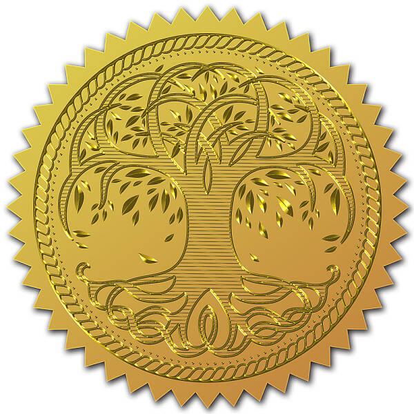 Self Adhesive Gold Foil Embossed Stickers