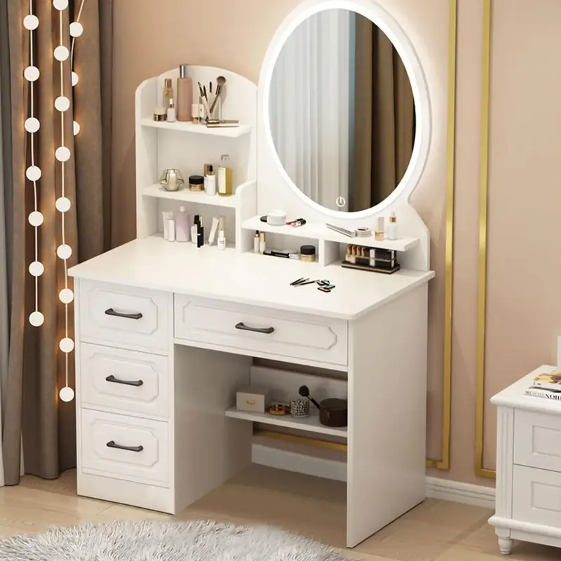Explorinox Makeup Vanity Desk with Mirror, Lights, Drawers,  31.5”W x 15.7”D x 53.1”H, Versatile Storage for Makeup and...