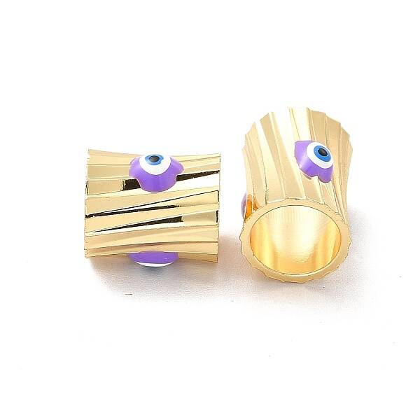 Brass Enamel Evil Eye Beads