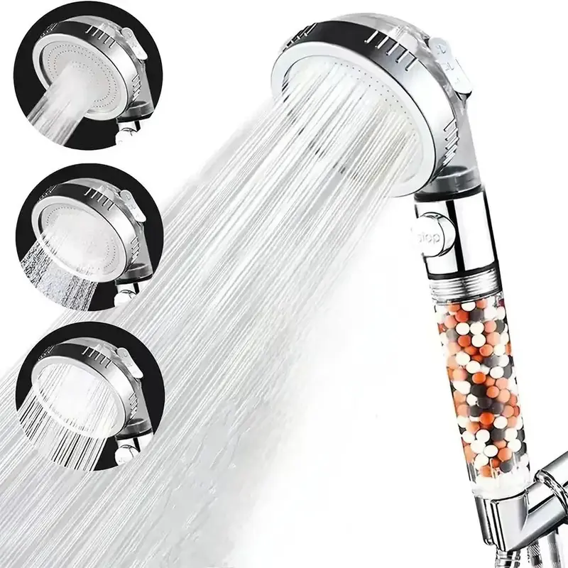 High Pressure Shower Head (without Hose), Handheld Shower Head with 3 Spray Settings, Adjustable Universal Handheld Shower He...