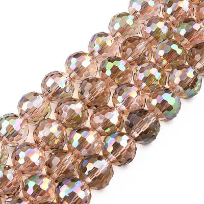 Electroplate Transparent Glass Beads Strands