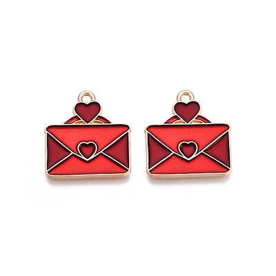 Valentine's Day Theme Alloy Enamel Pendants