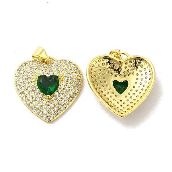 Brass Micro Pave Clear Cubic Zirconia Pendants