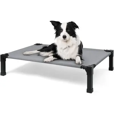 Niubya Cooling Elevated Dog Bed, Raised Dog Bed with Washable Breathable Mesh and Metal Frame, Portable Dog Cot Bed with No-S...