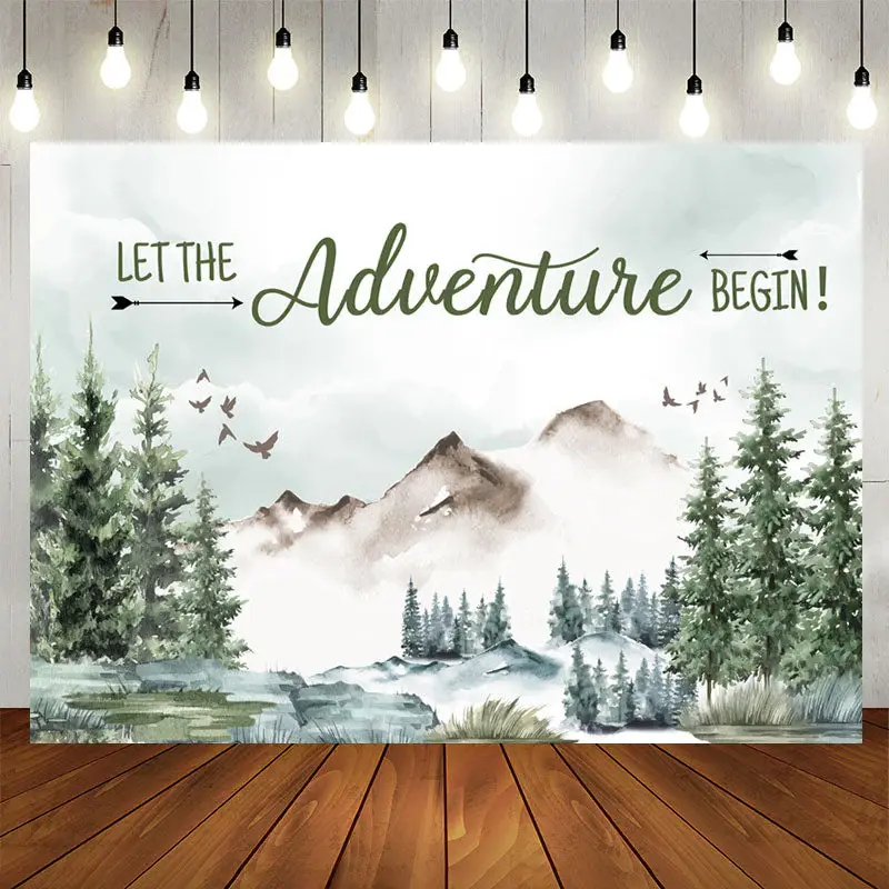 Aperturee Jungle Let Adventure Begin Baby Shower Backdrop