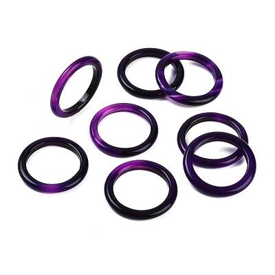Dyed & Heated Natural Agate Finger Rings for Women