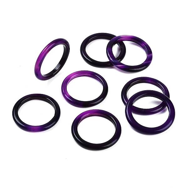Dyed & Heated Natural Agate Finger Rings for Women