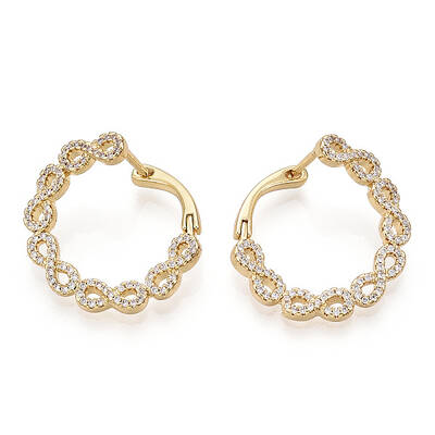 Infinity Clear Cubic Zirconia Hoop Earrings