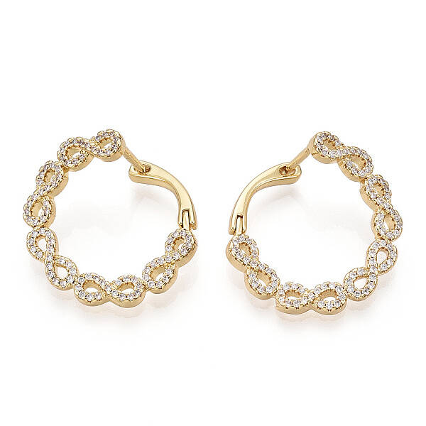 Infinity Clear Cubic Zirconia Hoop Earrings