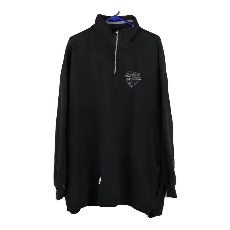Terre Haute, IN Harley Davidson 1/4 Zip - XL Black Cotton Blend