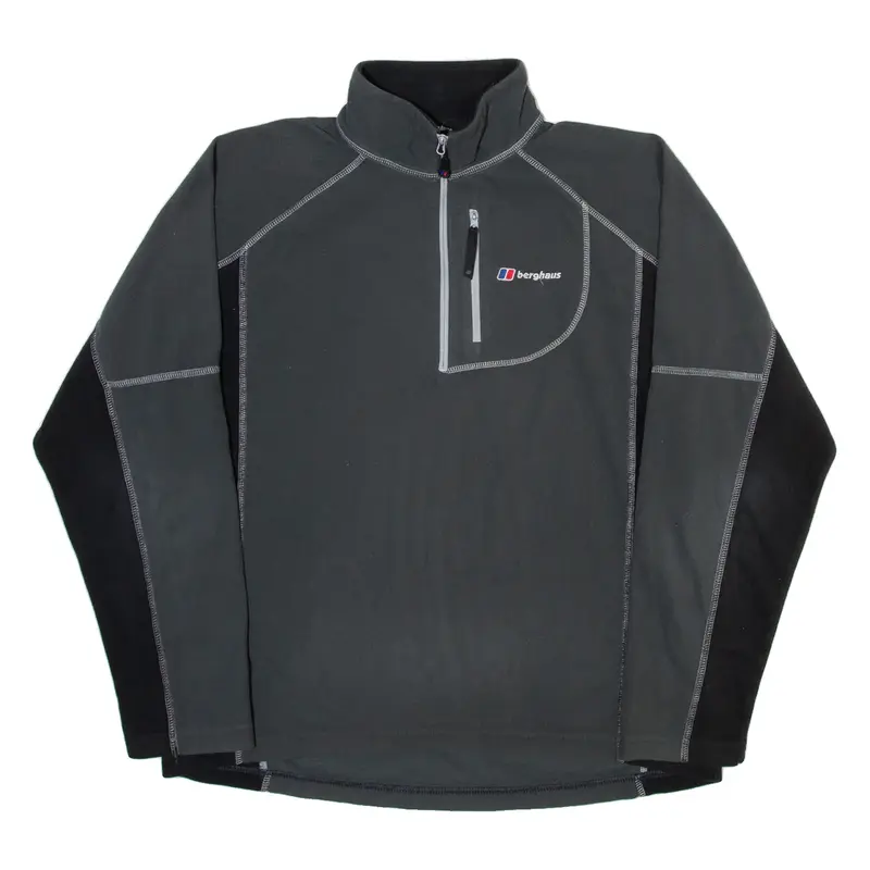 BERGHAUS Mens Sweatshirt Grey 1/4 Zip L