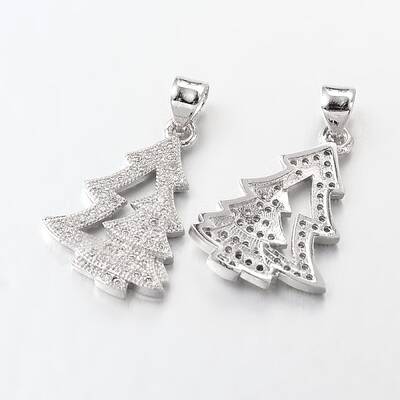 Brass Micro Pave Cubic Zirconia Pendants