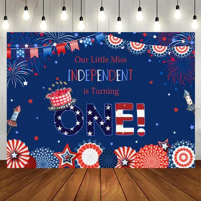 Aperturee 4Th of July Girls First Birthday Party Backdrop