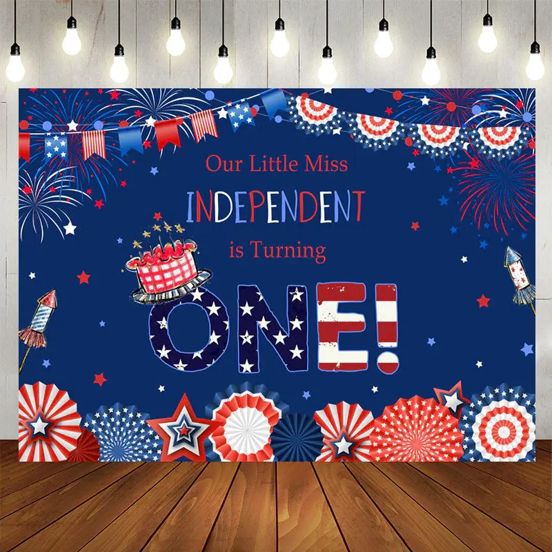 Aperturee 4Th of July Girls First Birthday Party Backdrop