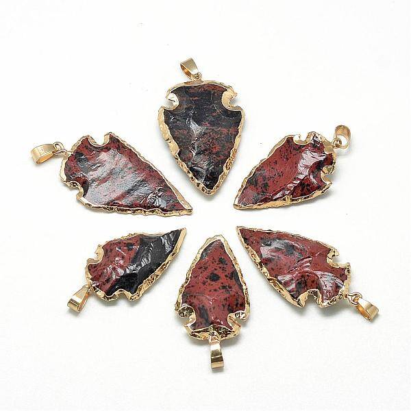 Natural Mahogany Obsidian Pendants