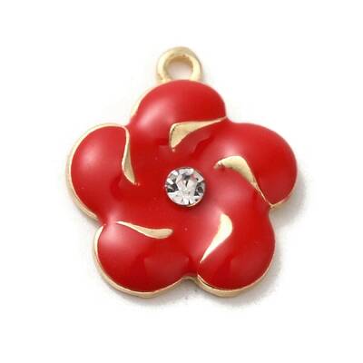Flower Alloy Enamel Pendants